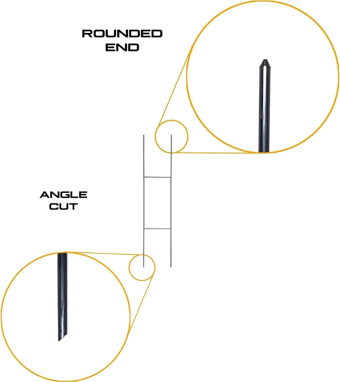 Western Steel & Wire 6x30 Inch H Stakes w Rounded & Angled Ends for Corrugated Plastic Yard Signs, 50/Box - Image 5